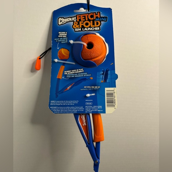 Chuck-It! Fetch & Fold Mini Launcher - Blue and Orange - Picture 4 of 7